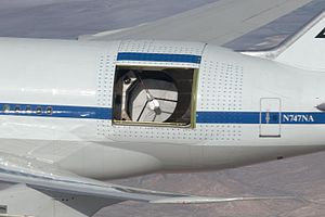 Stratosfer Gözlemevi (SOFIA) B747 4 SOFIA with open telescope doors