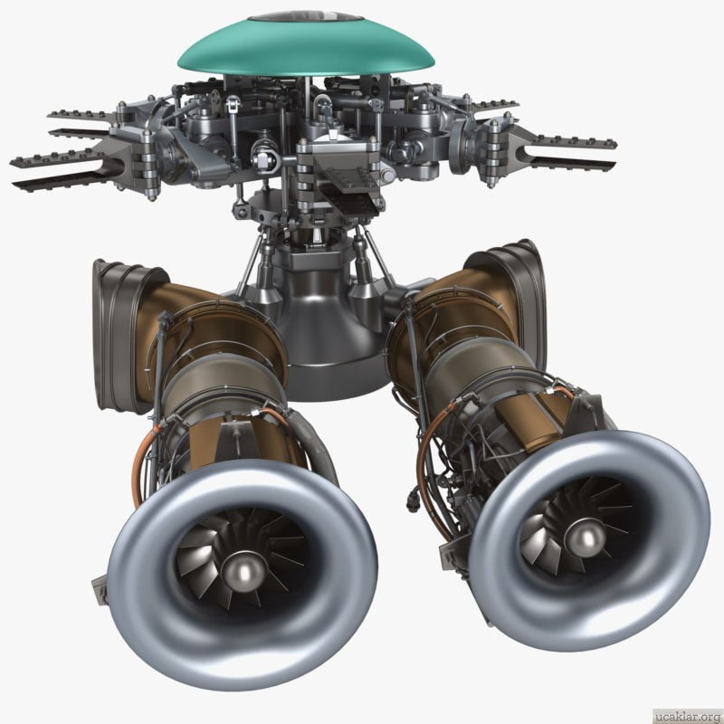 turboşaft motor 3d model scaled